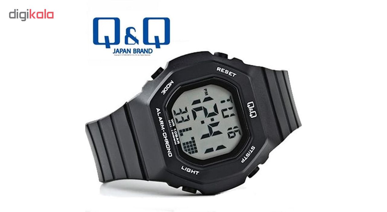 ساعت مچی دیجیتال کیو اند کیو مدل m137j001y به همراه دستمال مخصوص برند کلین واچ -  - 5
