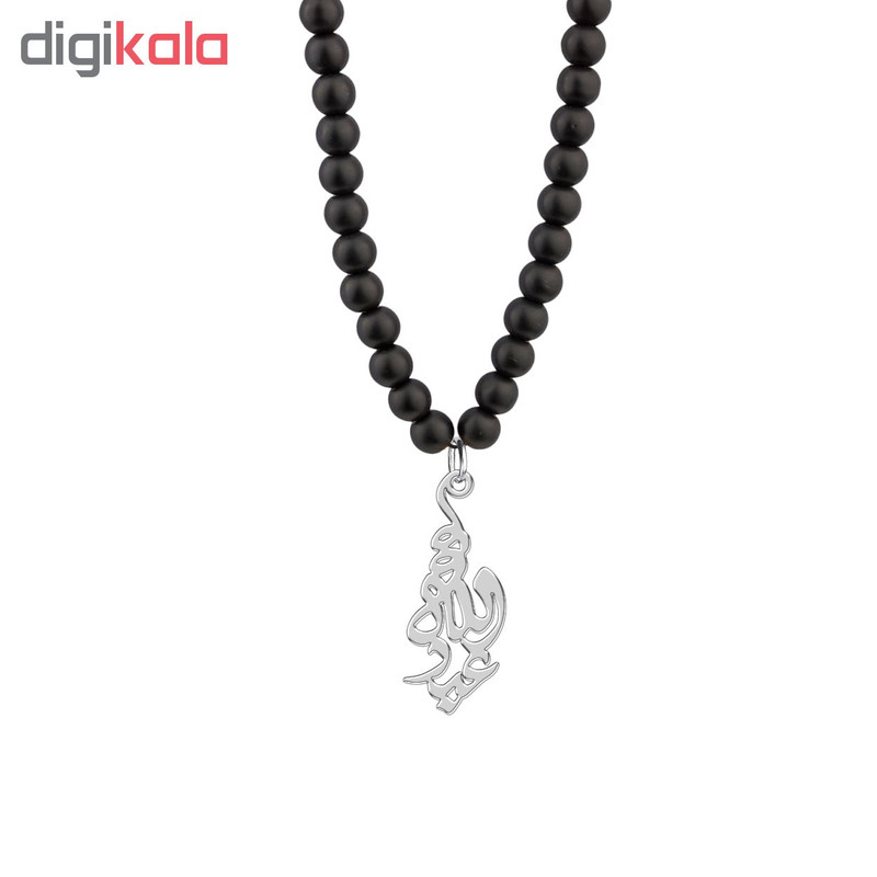 گردنبند نقره مردانه ترمه 1 طرح عبدالله کد M6