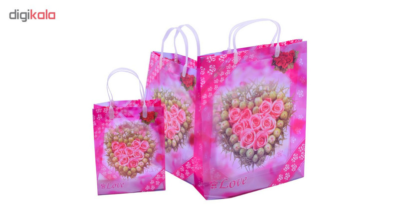 ساک هدیه مدل love کد DOP-XY-88-4 مجموعه 3 عددی