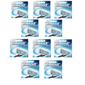 تیغ یدک ژیلت 4عددی  مدل Mach 3 Turbo لیبل دار بسته 10 عددی