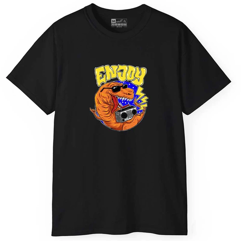 تی شرت آستین کوتاه مردانه پاد آفرین مدل اسپرت طرح دایناسور کد 962