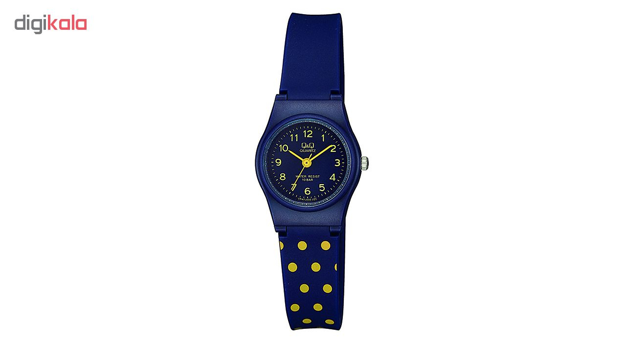 ساعت مچی عقربه ای زنانه کیو اند کیو مدل vp47j030y به همراه دستمال مخصوص کلین واچ
