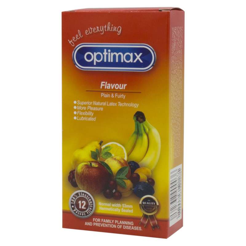 کاندوم اپتیمکس مدل Flavour بسته 12 عددی