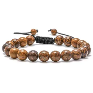 دستبند چرم ذاریات مدل Wood 2 کد 165