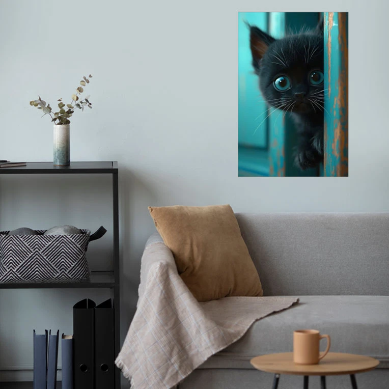 پوستر گوفی مدل گربه گوگولی کیوت و بامزه طرح Cute Cat کد PEEK54