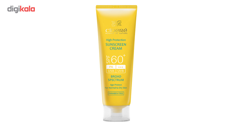 کرم ضد آفتاب بدون رنگ سینره مدل SPF60 محافظ UVA ،UVB و +++PA، ضد پیری، مناسب پوست‌های معمولی و خشک حجم 50 میلی‌لیتر