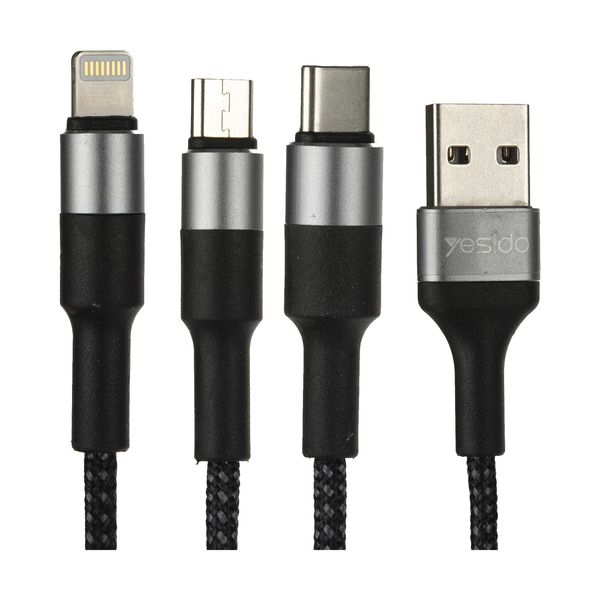 کابل تبدیل USB به لایتنینگ/ microUSB /USB-C یسیدو مدل CA20 طول 1.2 متر کابل تبدیل USB به لایتنینگ/ microUSB /USB-C یسیدو مدل CA20 طول 1.2 متر