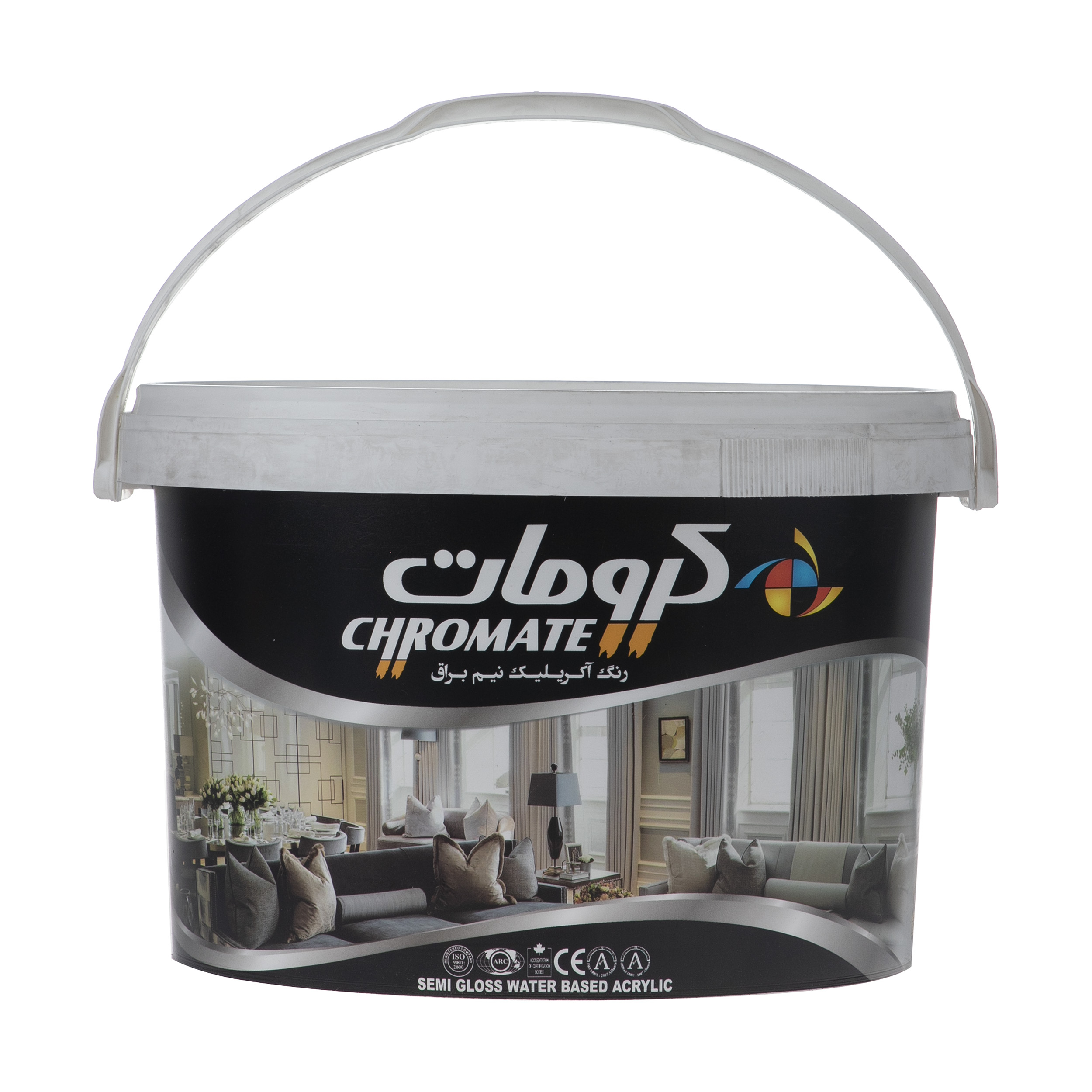 رنگ سفید اکریلیک نیم براق کرومات مدل 01-98 مقدار 9.3 کیلوگرم