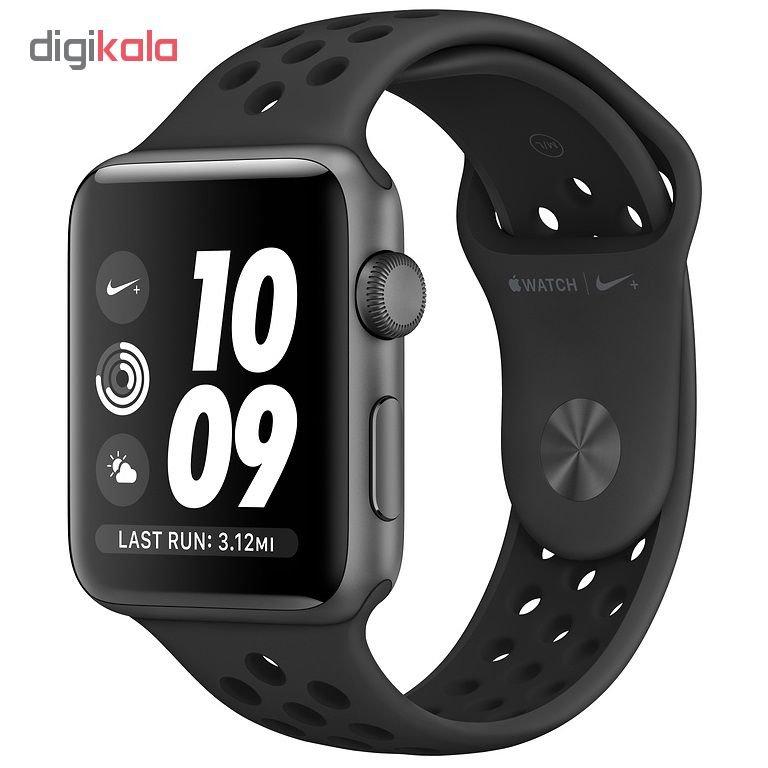 ساعت هوشمند اپل واچ سری 3 مدل  42mm  Aluminum Case with Anthracite/Black Nike Sport Silicon Band -  - 2