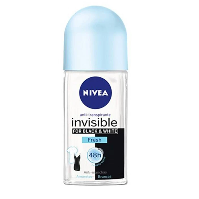 رول ضد تعریق زنانه نیوآ مدل Invisble Black and White Fresh حجم 50 میلی لیتر
