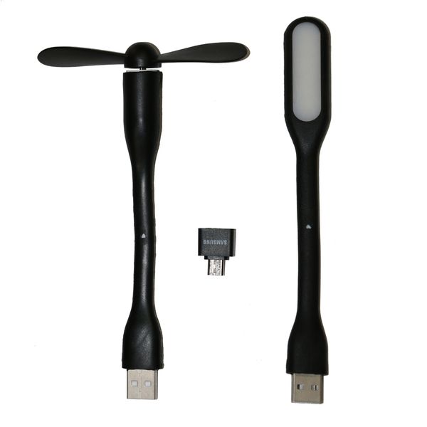 پنکه همراه مدل Mb-68 به همراه چراغ ال ای دی و مبدل OTG microUSB