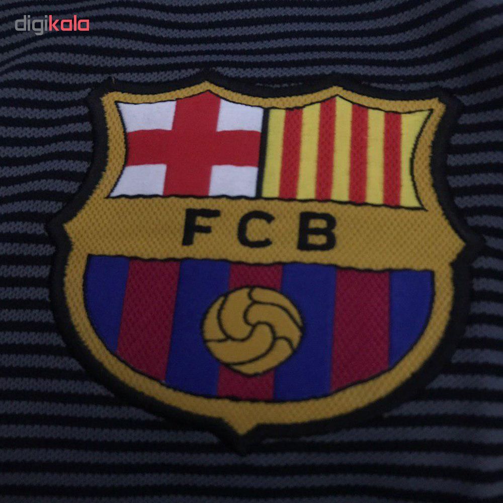 پولو شرت ورزشی مردانه طرح بارسلونا کد 2018-S نوک مدادی