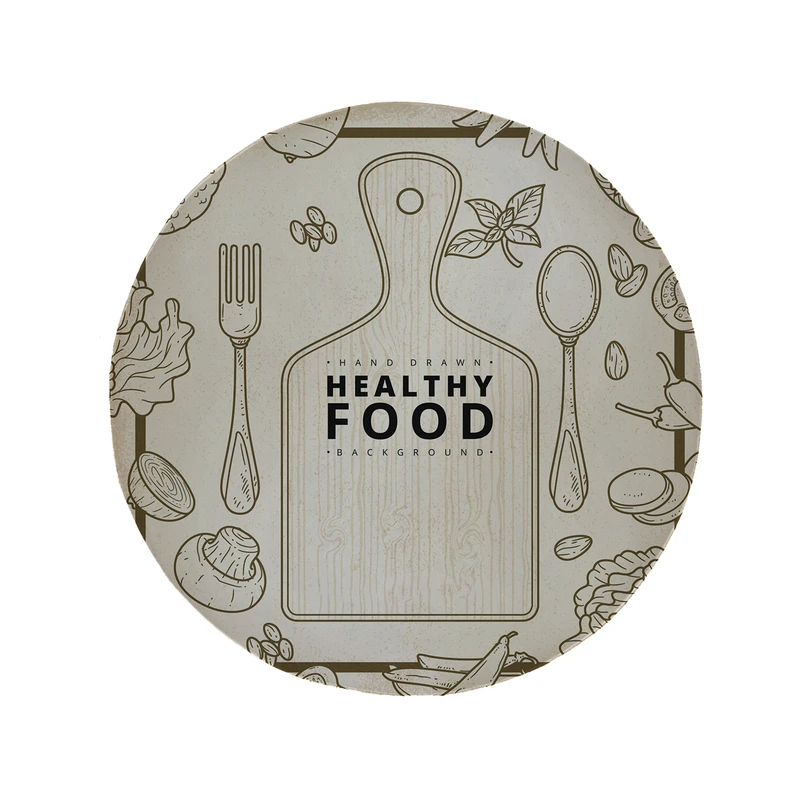 پادری مدل دایره طرح آشپزخانه کد 8463 سایز 90 × 90 سانتی متر