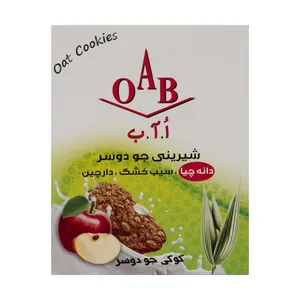 شیرینی جو دوسر دانه چیا و سیب خشک و دارچین ا.آ.ب وزن 190 گرم