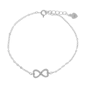 دستبند نقره زنانه طرح بینهایت کد N87192