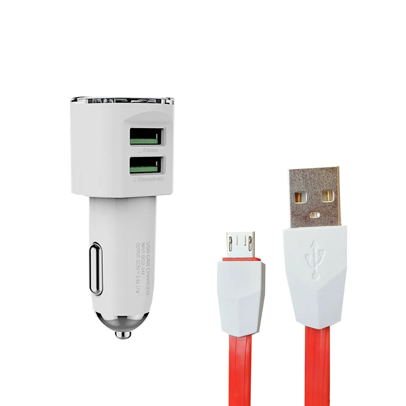 شارژر فندکی مدل T-11 به همراه کابل تبدیل microUSB
