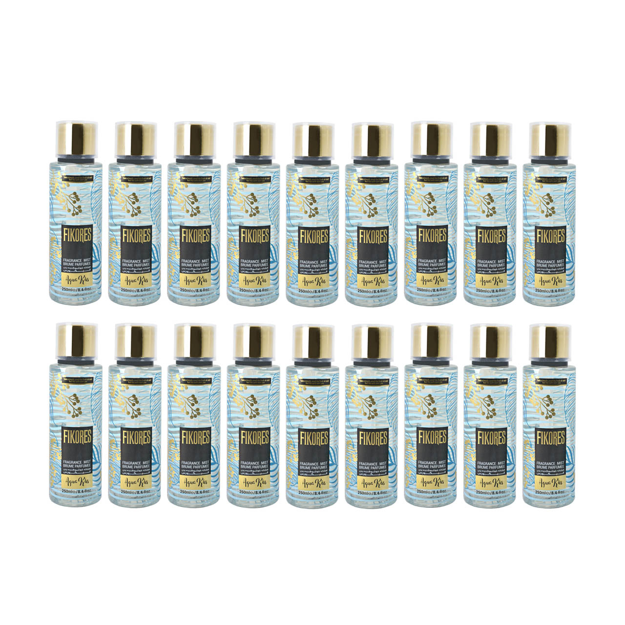 بادی اسپلش زنانه فیکورس مدل Agua kiss حجم 250 میلی لیتر بسته 18 عددی
