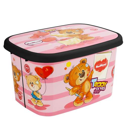 جعبه اسباب بازی کودک مدمان طرح بلک خرس صورتی کد2