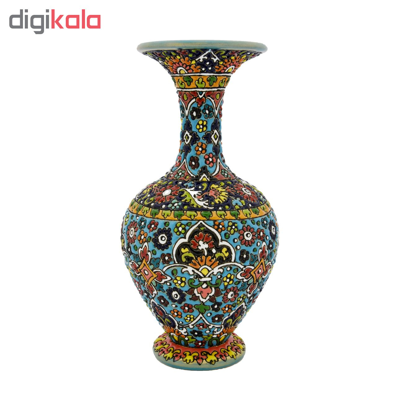 گلدان مینا کاری سفالی مدل خمره ای کد 3223 