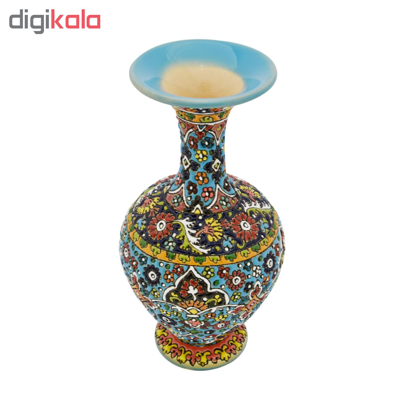 گلدان مینا کاری سفالی مدل خمره ای کد 3223 