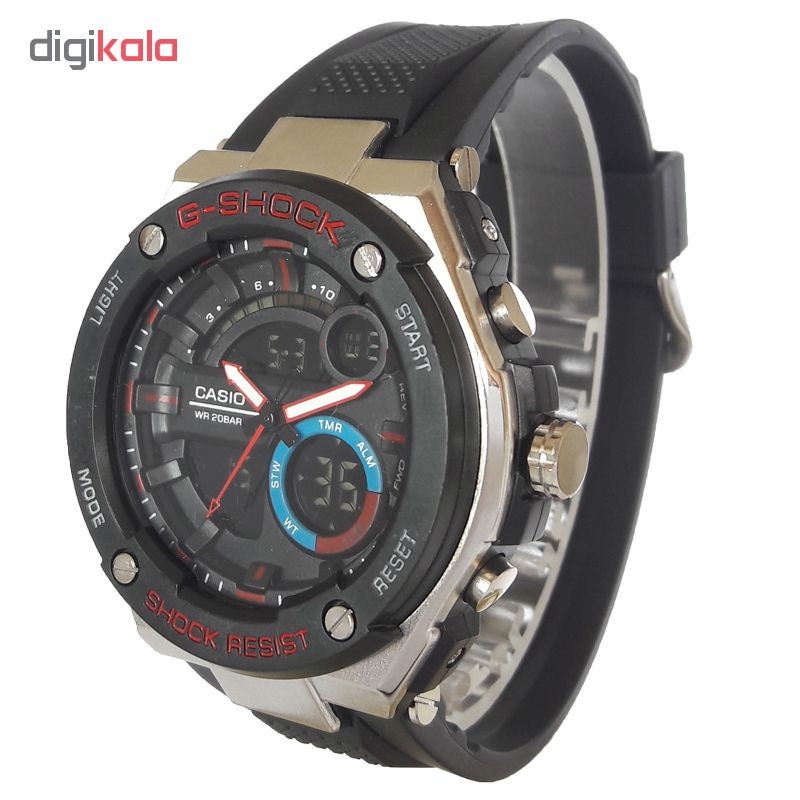 ساعت مچی دیجیتال مردانه مدل G-SH 1144 / ME-GHER به همراه دستمال مخصوص نانو برند کلیر واچ