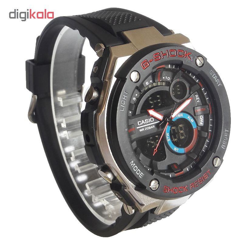ساعت مچی دیجیتال مردانه مدل G-SH 1144 / ME-GHER به همراه دستمال مخصوص نانو برند کلیر واچ
