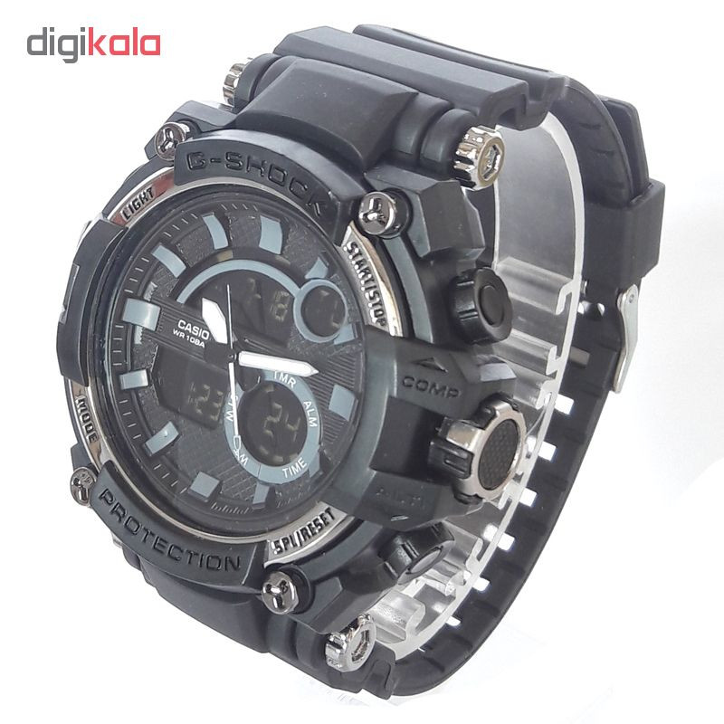 ساعت مچی دیجیتال مردانه مدل G-SH 1144 / ME-TO به همراه دستمال مخصوص نانو برند کلیر واچ