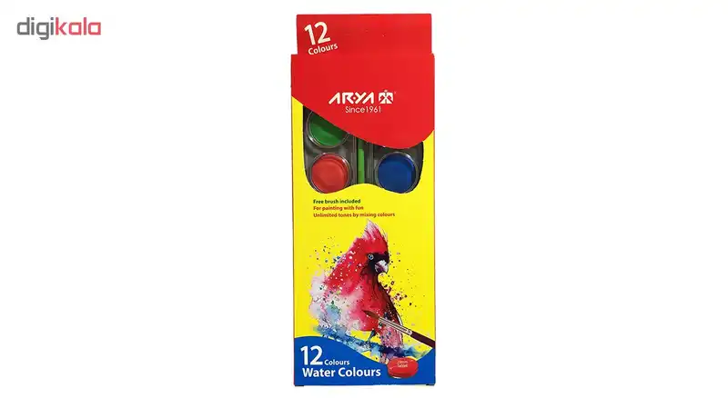 آبرنگ 12 رنگ آریا کد 5005 B