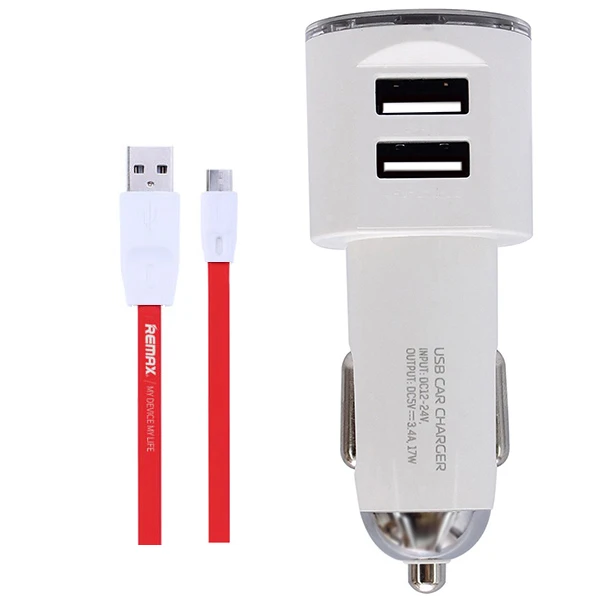 شارژر فندکی الدینیو مدل DL-C29 به همراه کابل تبدیل microUSB