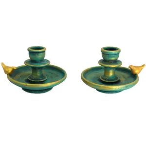 شمعدان دست نگار طرح پرنده کد 06-20 مجموعه 2 عددی