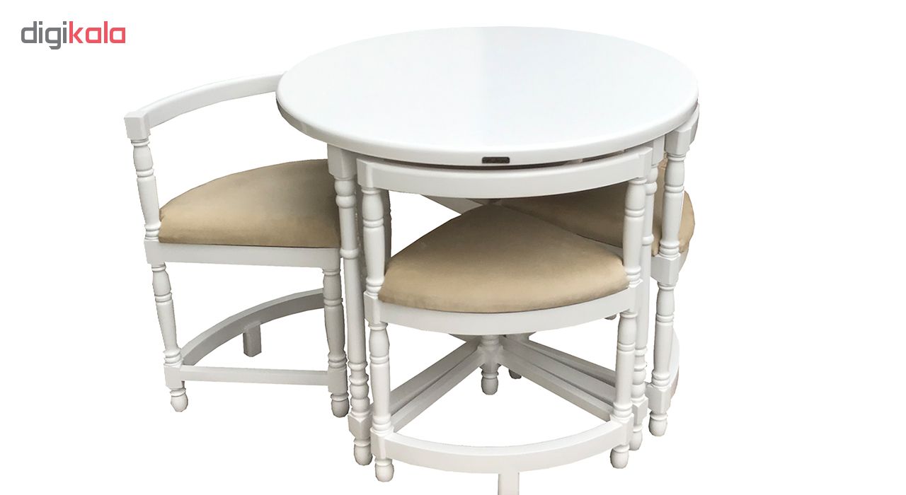 میز و صندلی ناهار خوری کمجا تمام منبت اسپرسان چوب مدل SM32