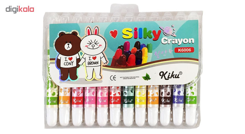 مداد شمعی 12 رنگ کیکو مدل Silky کد K6006