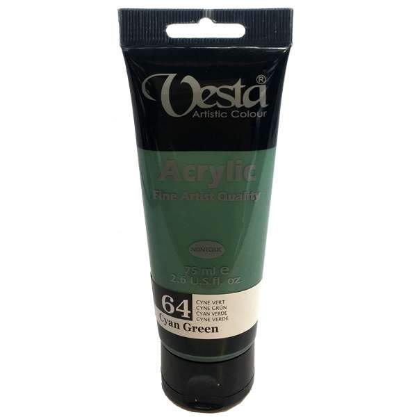 رنگ اکریلیک وستا مدل cyan green 64 حجم 75 میلی لیتر رنگ اکریلیک وستا مدل cyan green 64 حجم 75 میلی لیتر