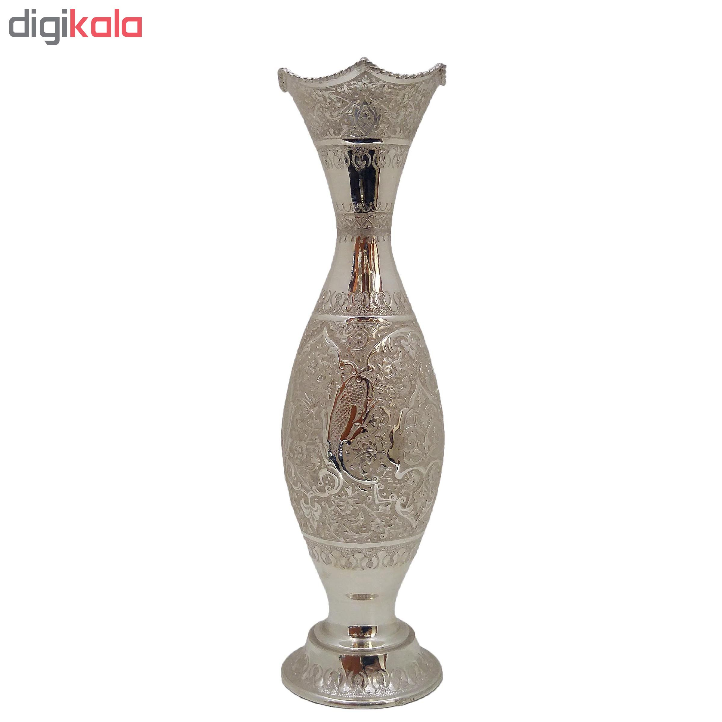 گلدان قلمزنی نقره کد 54507