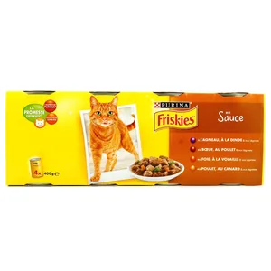 کنسرو غذای گربه فریسکیز مدل Vegetables & Proteins وزن 400 گرم بسته 4 عددی