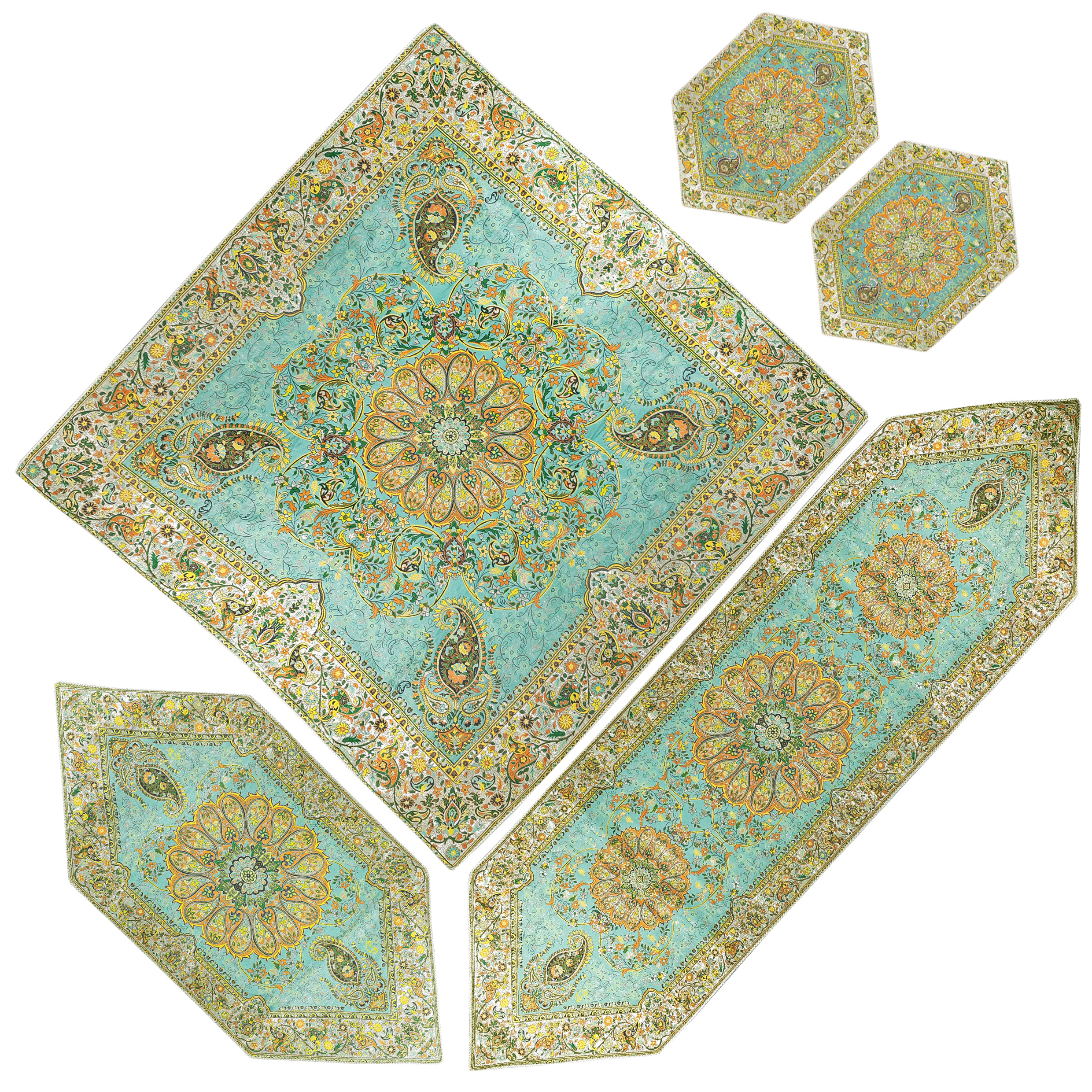 رومیزی ترمه طرح ابریشم مدل 7COLOUR