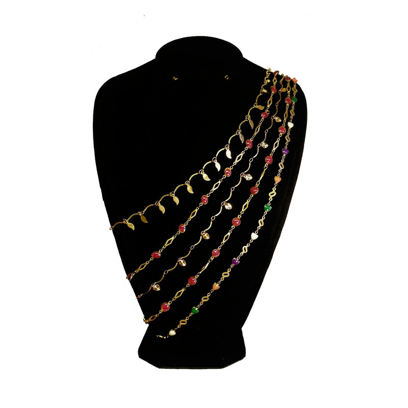 زنجیر زنانه برنجی 65 سانت مجموعه ۵ عددی مدل br341 زنجیر زنانه برنجی 65 سانت مجموعه ۵ عددی مدل br341