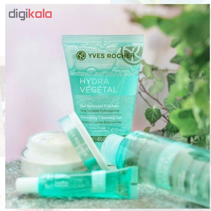 ژل پاک کننده آرایش صورت و شاداب کننده ایو روشه Hydra vegetal حجم 125 میلی لیتر