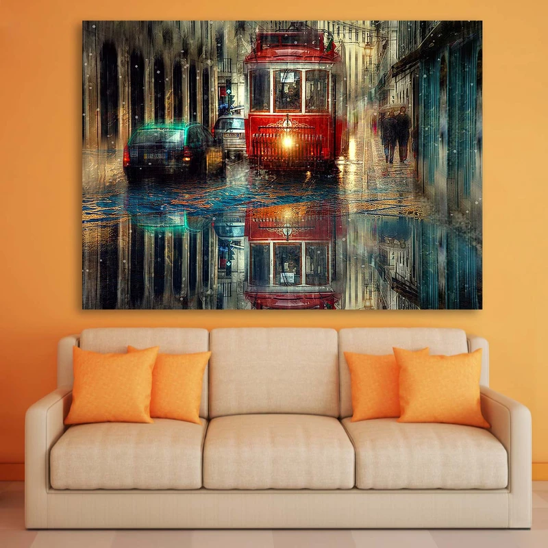 تابلو شاسی طرح قطار زیر باران مدل Train 0100