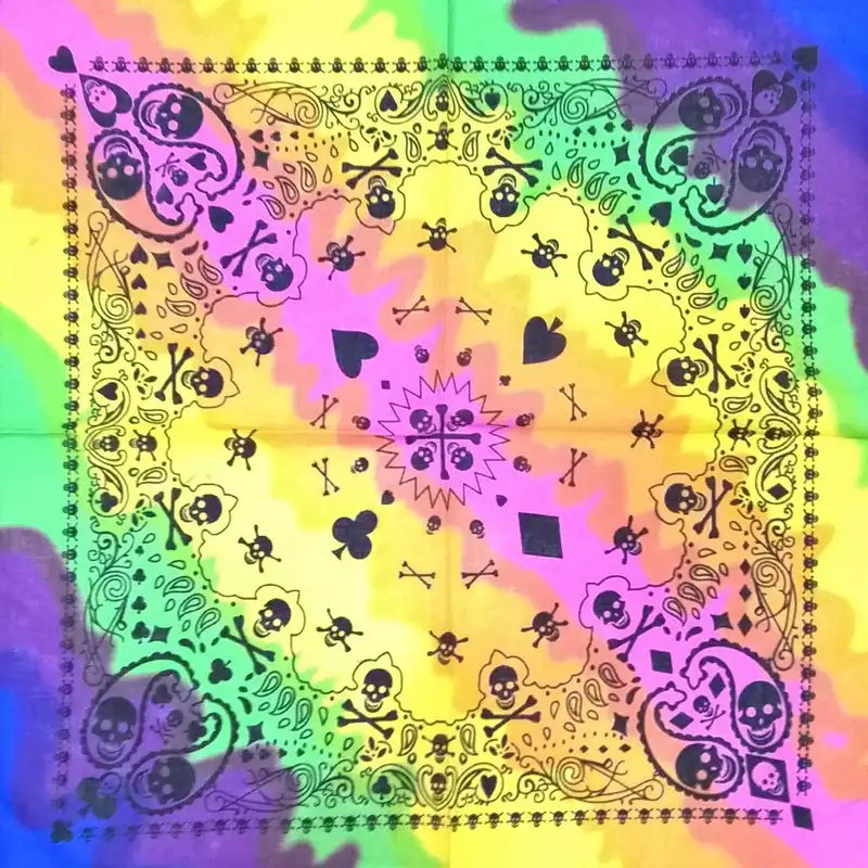 دستمال سر و گردن طرح اسکلت آبرنگی