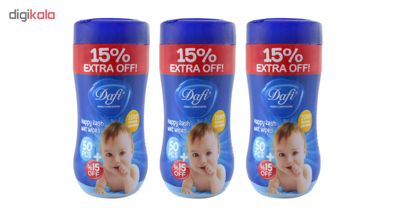دستمال مرطوب دافی مدل nappy rash مجموعه 3 عددی