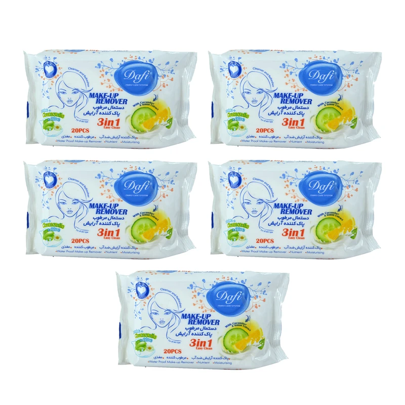 دستمال مرطوب دافی مدل Lc2 مجموعه 5 عددی