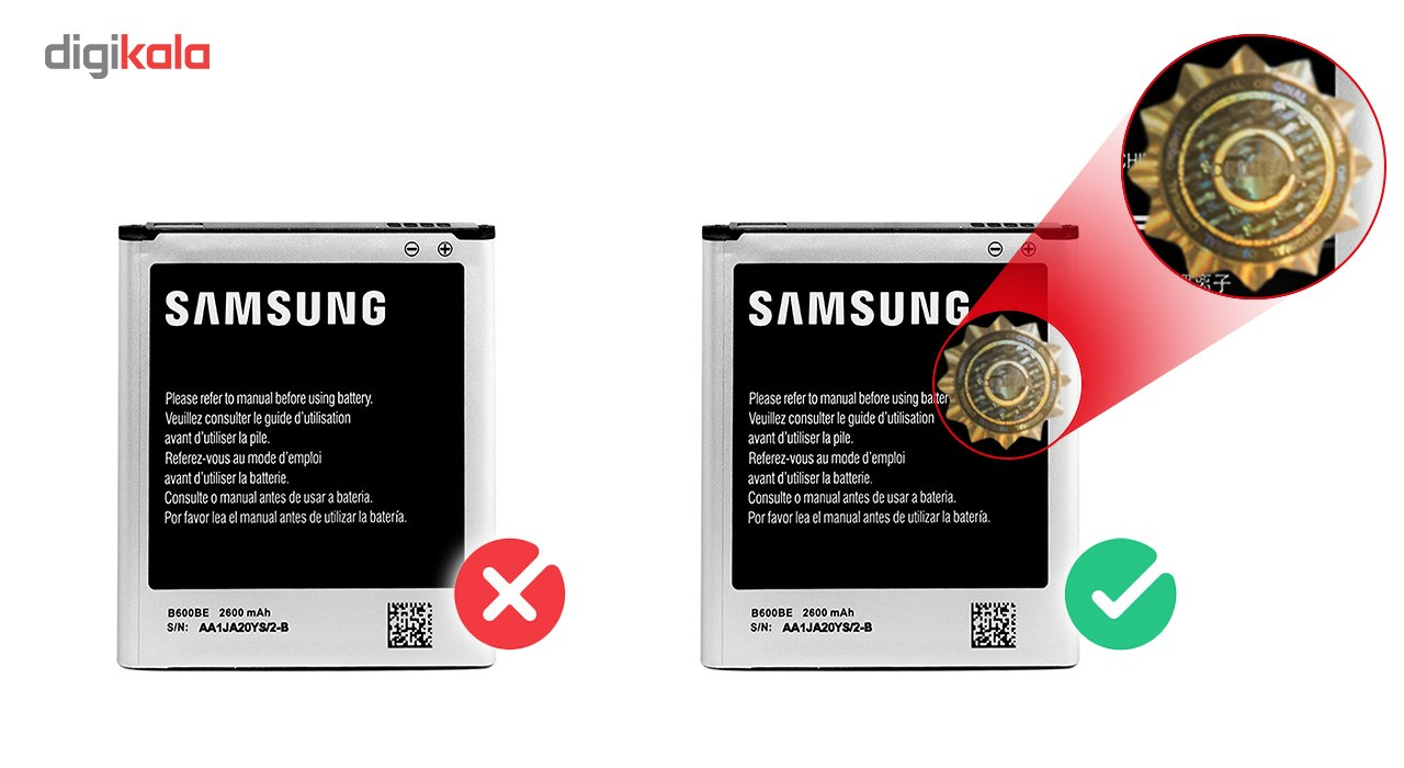 باتری موبایل مدل B600BE با ظرفیت 2600mAh مناسب برای گوشی موبایل سامسونگ Galaxy S4