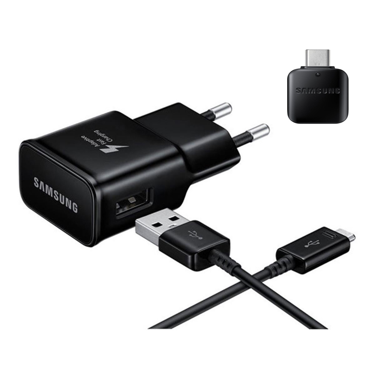 شارژر دیواری مدل EP-TA20EWE به همراه کابل تبدیل USB-C و مبدل USB-C OTG                     غیر اصل