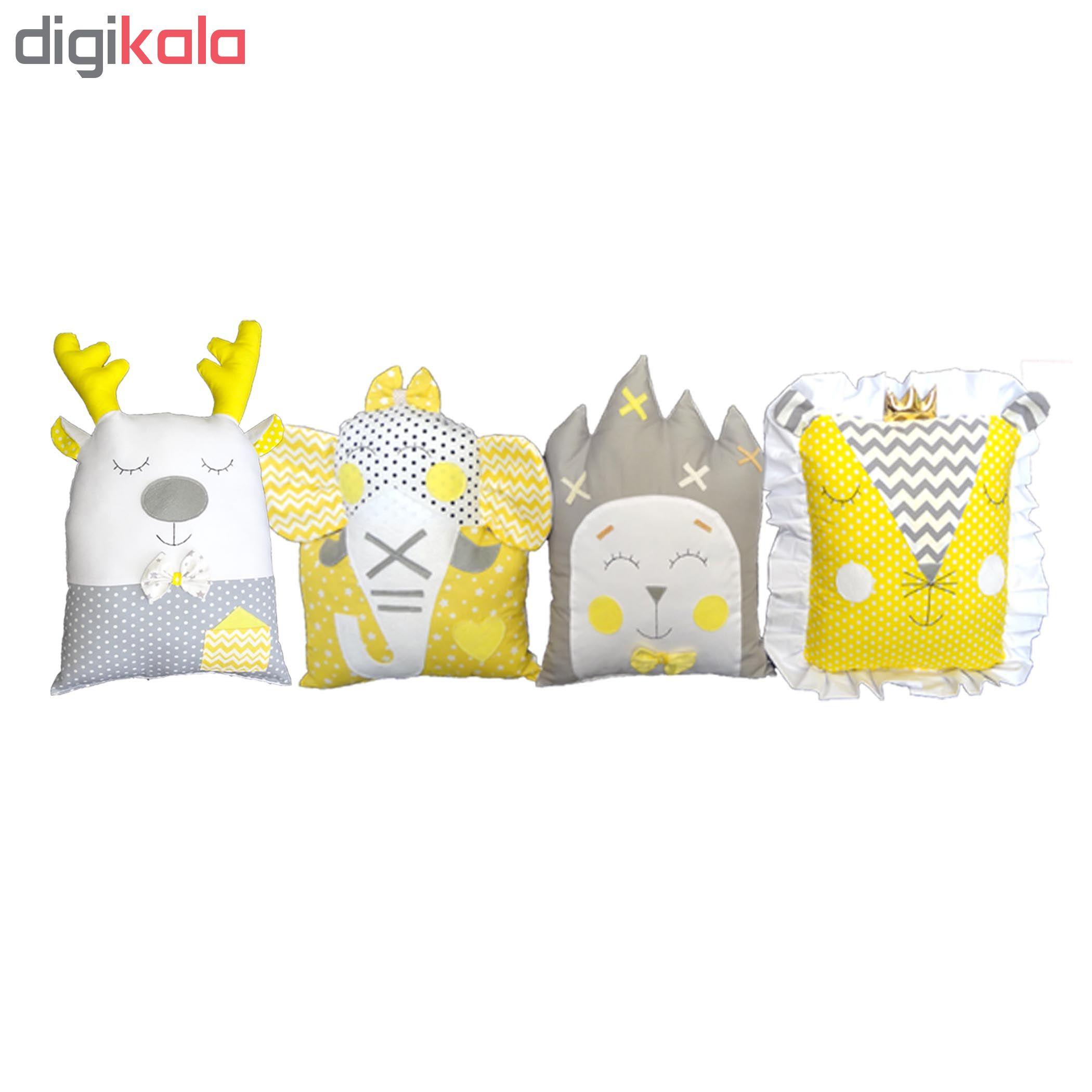 محافظ تخت کودک طرح حیوانات جنگل مدل Animal Friendship 9898 مجموعه 4 عددی