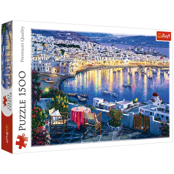 پازل 1500 تکه تریفل طرح Mykonos at Sunset پازل 1500 تکه تریفل طرح Mykonos at Sunset