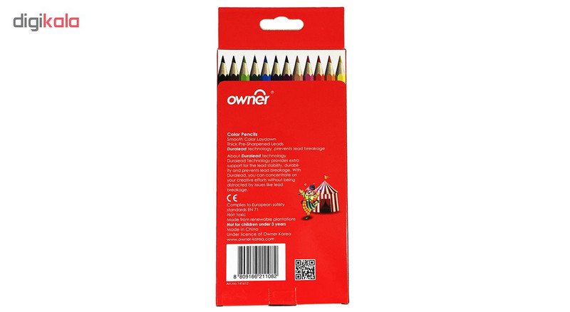 مداد رنگی 12 رنگ اونر مدل 141612 Clown