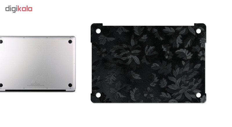 برچسب پوششی ماهوت مدل Black Wild-Flower مناسب برای لپ تاپ اپل Macbook Pro 2016 15inch Retina