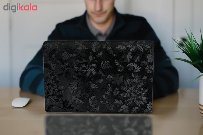 برچسب پوششی ماهوت مدل Black Wild-Flower مناسب برای لپ تاپ اپل Macbook Pro 2016 15inch Retina