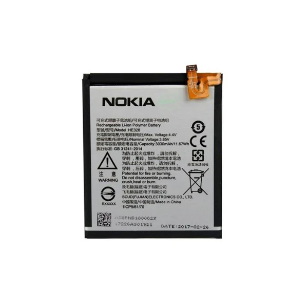 باتری موبایل مدل HE328 ظرفیت 3030 میلی آمپر ساعت مناسب برای گوشی موبایل نوکیا 8